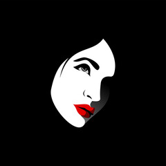 Creative Woman's face, Illustration, Vector graphic