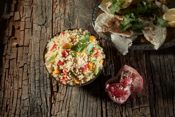 Healthy quinoa salad with pomegranate
