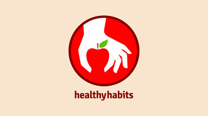 Healthy icon with apple and abstract figure, Apple health care vector logo template.