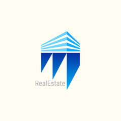 Real estate logo design template, Construction Architecture Building symbol vector.