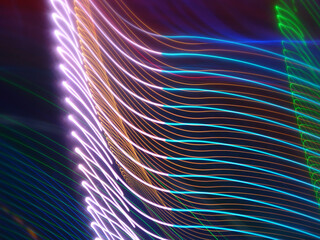 Progressive rhythmic neon curved lines for wallpapers and backgrounds