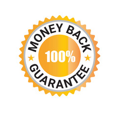 Satisfaction guarantee 100% logo, Money back guarantee, Customer Service, Vector logo
