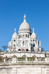 Fototapeta na wymiar Basilica del Sagrado Corazon o Sacre Coeur en la ciudad de Paris, en el pais de Francia