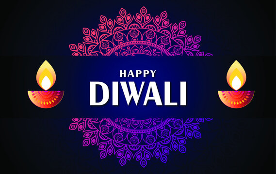 happy diwali creative wishes card design 