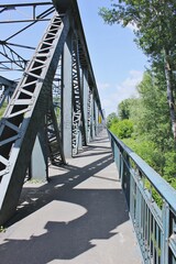 Bridge  steel metal blue green sky construction 