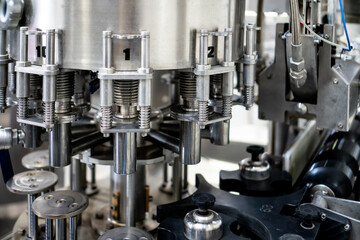 Juice making, factory line drink production, industry juice cans packaging lab manufacture