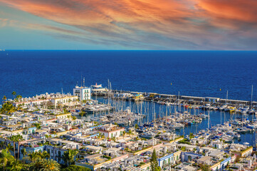 Puerto Mogan - beautiful scenery at coast of Gran Canaria - Canarian Islands of Spain