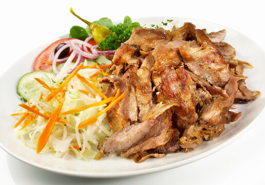 Gyros Plate with Coleslaw and Onions
