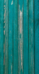 Wooden, bright green, old background from narrow boards.
