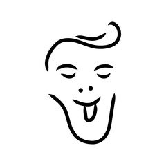 Abstract line drawing of human face.