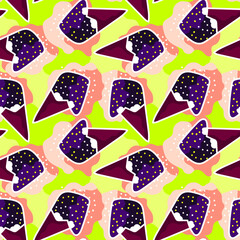 Abstract unusual seamless backdrop with hand drawn ice creams