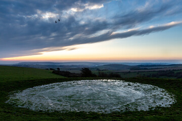 A View from Ditchling Beacon in Sussex, at Sunrise