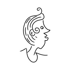 Abstract line drawing of human face.