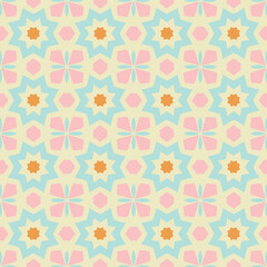 Vector abstract geometric floral seamless pattern background.