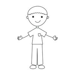 Happy little boy. Isolated over white background. Vector illustration.