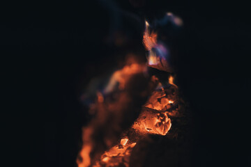 Burning logs in a Firecamp 