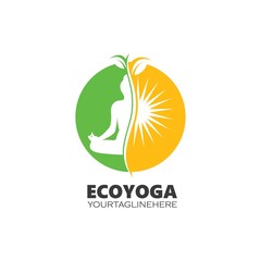 Meditation yoga illustration template vector icon