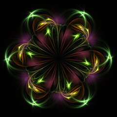 Obraz premium Abstract hexagonal fractal graphic 