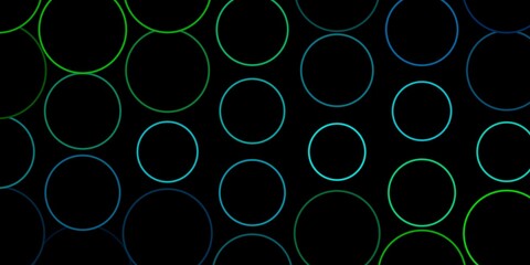 Dark Blue, Yellow vector texture with circles.