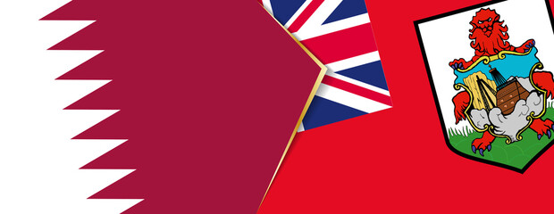 Qatar and Bermuda flags, two vector flags.