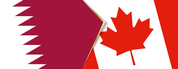 Qatar and Canada flags, two vector flags.