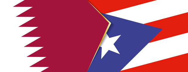 Qatar and Puerto Rico flags, two vector flags.
