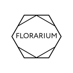 Succulent in the florarium. Vector illustration on white background. Isolated composition, element for design. Corporate identity logotype, company graphic design.