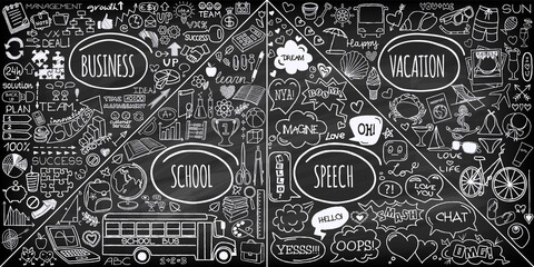 Obraz premium MEGA set of different doodles isolated on white background
