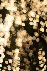Abstract urban night light bokeh, Christmas golden light,Golden bokeh abstract light,yellow circle background