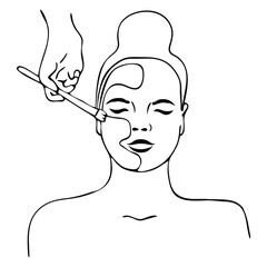 Vector illustration of Beautiful woman spa treatment. Beauty procedures
