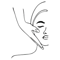 Vector illustration of Beautiful woman spa treatment. Beauty procedures