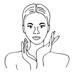 Vector illustration of Beautiful woman spa treatment. Beauty procedures