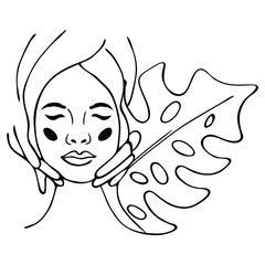 Vector illustration of Beautiful woman spa treatment. Beauty procedures