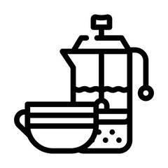 tea drink teapot line icon vector illustration
