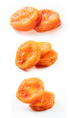 dried apricots isolated white background