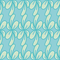 Fototapeta na wymiar Abstract Rue foliage seamless illustration pattern. Long floral vector pattern.