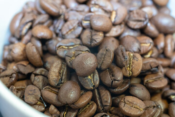 コーヒー豆のマクロ写真