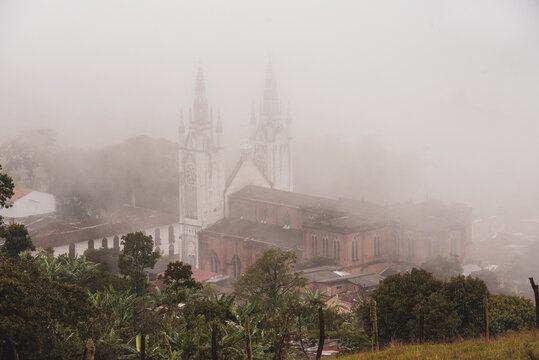 church in fog in Jericho