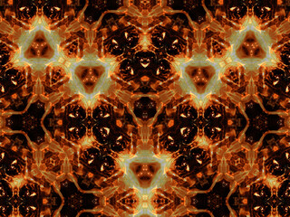 Beautiful abstract kaleidoscope patterned background in brown color