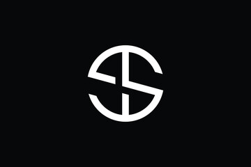 Obraz premium SM logo letter design on luxury background. MS logo monogram initials letter concept. SM icon logo design. MS elegant and Professional letter icon design on black background. M S SM MS