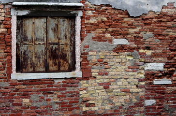 Old brick wall texture. Red and yellow brick wall. 