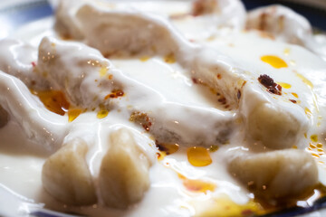 turkish type ravioli, ravioli, potato pasty, meat pasty