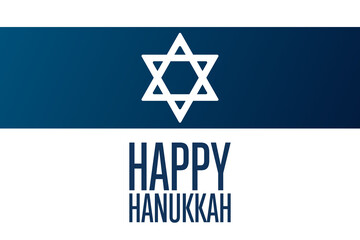 Happy Hanukkah. Holiday concept. Template for background, banner, card, poster with text inscription. Vector EPS10 illustration.