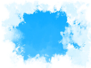Plakat 絵本の様な雲の隙間から見える青空