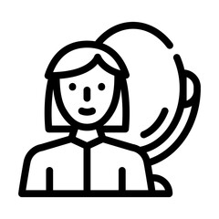 visagiste woman job line icon vector illustration