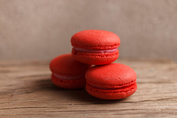 macaroons on a wooden table