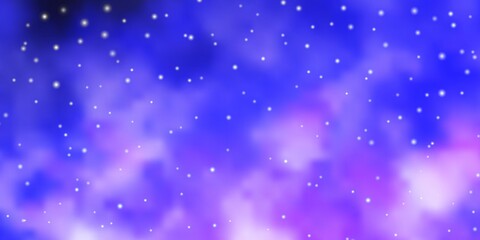 Naklejka na ściany i meble Light Purple vector background with colorful stars.