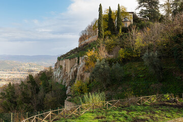 orvieto, umbria, italia, duomo, cattedrale, storico, panorama, cittá, paesaggio, veduta, cittadina, architettura, panoramica, cielo, viaggiare, distanza, europa, collina, estate, azzurro,