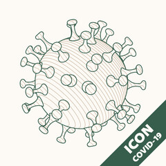 Coronavirus COVID-19. Isometry 3D line vector icon.