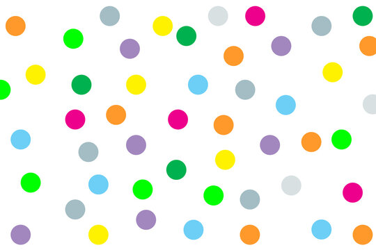 Illustration colorful polka dots circle on white isolated abstract background. © Kanthita